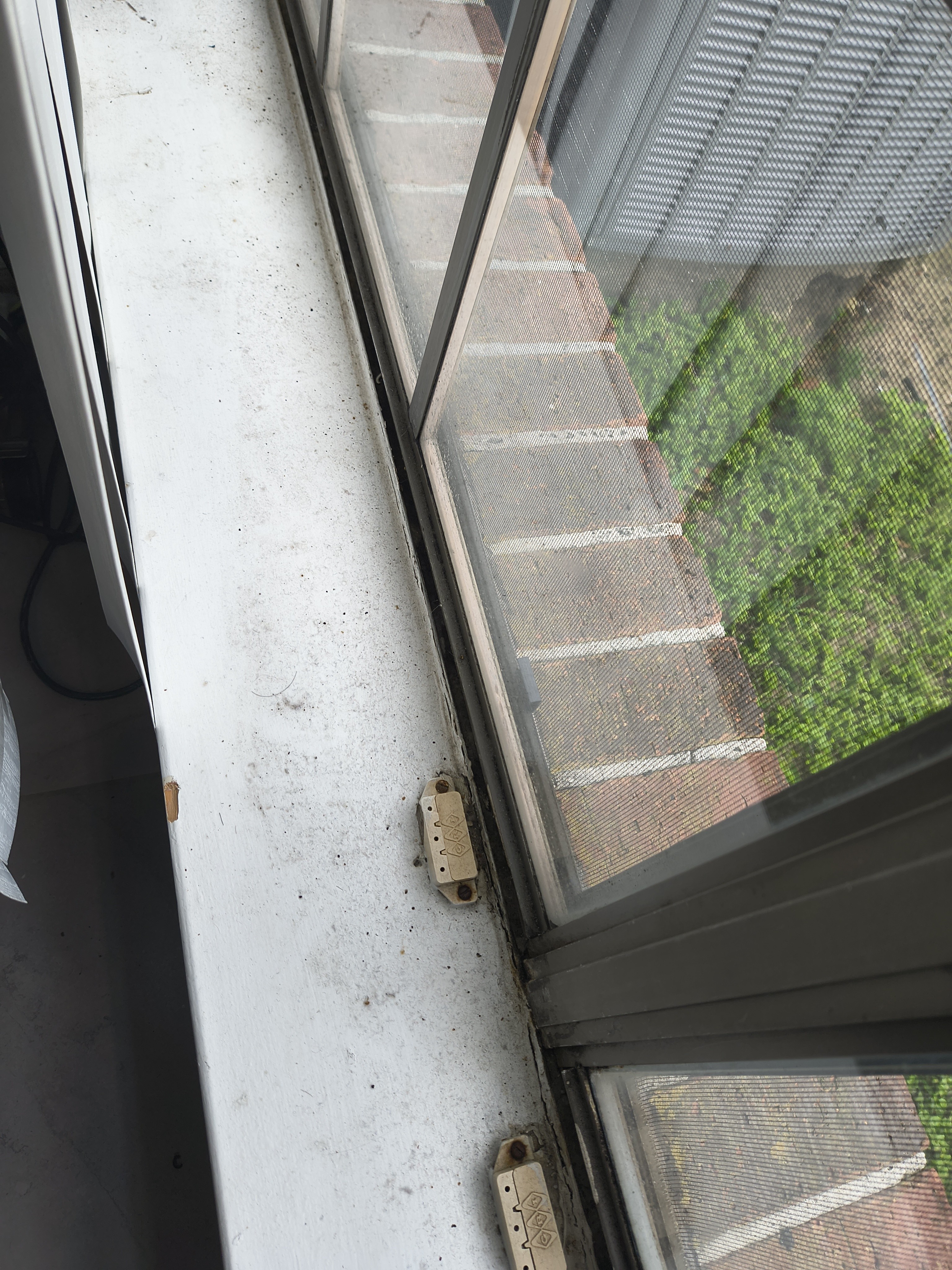 Before window track cleaning
